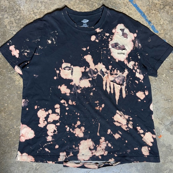 Vintage Dickies Distressed Acid-Wash 100% Cotton Black Short Sleeve Shirt - Picture 5 of 6